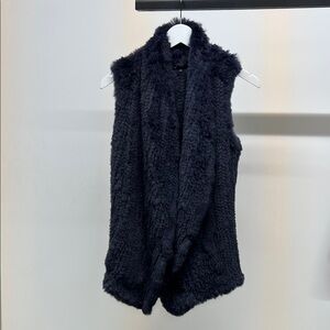 Navy Rabbit Fur Vest